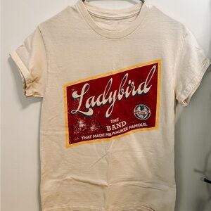 Ladybird Band Tee - Cream with Red Plaque